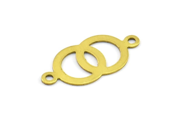 Brass Round Charm, 100 Raw Brass Connector Charms, Pendant, Findings (21x10mm)  Brs 458 A0169