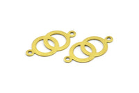 Brass Round Charm, 100 Raw Brass Connector Charms, Pendant, Findings (21x10mm)  Brs 458 A0169