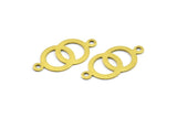 Brass Round Charm, 100 Raw Brass Connector Charms, Pendant, Findings (21x10mm)  Brs 458 A0169