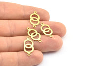 Brass Round Charm, 100 Raw Brass Connector Charms, Pendant, Findings (21x10mm)  Brs 458 A0169