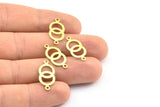Brass Round Charm, 100 Raw Brass Connector Charms, Pendant, Findings (21x10mm)  Brs 458 A0169