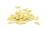 Brass Leaf Charm, 50 Raw Brass Leaf Charms, Findings (15x7mm) Brs 112 A0615