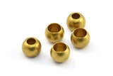 10 Raw Brass Beads, Findings (10x7.5mm) D0204