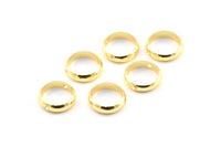 10mm Circle Connector, 25 Gold Lacquer Plated Brass Circle Ring Connector With 2 Holes, Findings (10x2.5mm) BS 1851