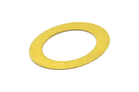 Middle Hole Connector, 25 Raw Brass Oval And Middle Hole Connector (23x32mm) Brs 600 A0539