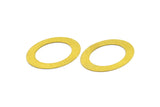 Middle Hole Connector, 25 Raw Brass Oval With 2 Holes And Middle Hole Connector (23x32mm) Brs 600 A0539