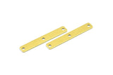 Brass Tiny Bar, 50 Raw Brass Rectangle Tag Connectors with 3 Holes (25x4mm) Brs 652-7 A0295