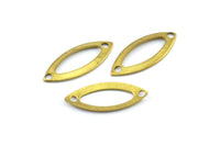 Brass Marquise Charm, 250 Raw Brass Marquise Charms, Connectors, Findings (16x7mm) Brs 351 A0091