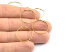 Brass Connector Rings - 20 Raw Brass Rings (22mm) A0629