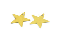 Star Necklace Charm, Brass 100 Raw Brass Star Blank, Star Tag, Necklace Pendants, Bracelet Charms (15mm) Brs 626 ( A0297 )