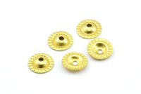 Gold Spacer Bead, 100 Raw Brass Middle Hole Spacer Bead, Bead Caps, Charms, Pendant, Findings (8mm) Brs 586 A0452