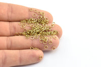 4mm Jump Rings - 250 Pieces Raw Brass Jump Rings (4x0.60mm) A0337