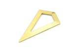 Brass Triangle Pendant, 6 Raw Brass Triangle Pendants With 1 Hole, Charms, Earrings (38x20x0.8mm) U149