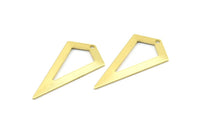 Brass Triangle Pendant, 6 Raw Brass Triangle Pendants With 1 Hole, Charms, Earrings (38x20x0.8mm) U149