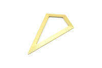 Pirinç Üçgen Kolye, 4 Ham Pirinç Üçgen Kolye, Tılsımlar, Küpeler (54x28,5x0,8 mm) U150