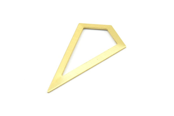 Brass Triangle Pendant, 4 Raw Brass Triangle Pendants, Charms, Earrings (54x28.5x0.8mm) U150