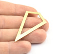 Brass Triangle Pendant, 4 Raw Brass Triangle Pendants, Charms, Earrings (54x28.5x0.8mm) U150