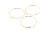 Rose Gold Earring Wires, 25 Rose Gold Lacquer Plated Brass Earring Studs, Wire Hoops (25x0.70mm) BS 2233 Q0182