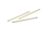 Long Necklace Bar, 10 Silver Tone Bar Connectors With 2 Holes (55x3x1mm) Brc 148--A0825 H0597