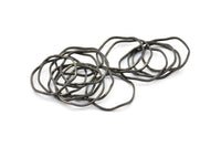 Black Circle Rings, 24 Oxidized Brass Black Wavy Circle Rings, Charms (19.5x0.8mm) BS 1806 S732
