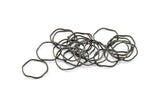 Black Circle Rings, 24 Oxidized Brass Black Wavy Circle Rings, Charms (18x0.8mm) BS 1805 S730