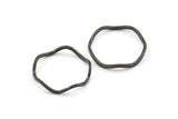 Black Circle Rings, 24 Oxidized Brass Black Wavy Circle Rings, Charms (15.5x0.80mm) BS 1756 S729