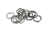 Black Circle Rings, 24 Oxidized Brass Black Wavy Circle Rings, Charms (15.5x0.80mm) BS 1756 S729