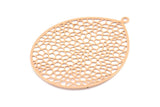 Rose Gold Earring Charm, 3 Rose Gold Plated Brass Earring Charms With 1 Loop, Pendants, Findings (46x35.5mm) E028 Q0450