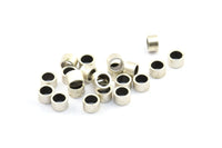 Industrial Spacer Bead, 25 Antique Silver Plated Brass Industrial Tubes, Spacer Beads, Findings (7x4.5mm) BS 1800 H0519