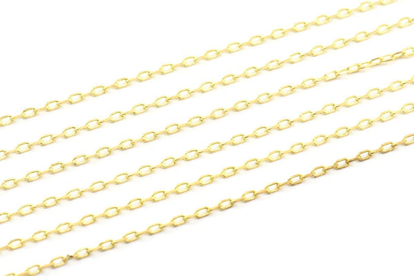 Brass Soldered Chain, 10 M - Raw Brass Soldered Chain (4x2mm) BS 1067 -Y