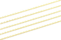 Brass Soldered Chain, 5M Raw Brass Soldered Chain (1.5x2.5mm) - BS 1068  -Z