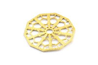Brass Textured Pendant, 2 Raw Brass Mandala Pendants, Charms, Findings (36x1mm) BS 2041