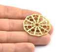 Brass Textured Pendant, 2 Raw Brass Mandala Pendants, Charms, Findings (36x1mm) BS 2041