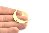 Moon Phase Blank, 8 Raw Brass Crescent Moon Blanks With 1 Hole (42x10x0.6mm) BS 2203