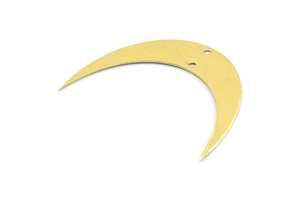Moon Phase Blank, 8 Raw Brass Crescent Moon Blanks With 2 Holes (42x10x0.6mm) BS 2117