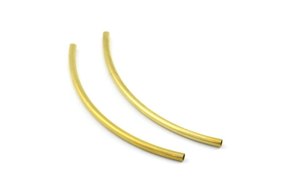 24 Raw Brass Curved Tubes (3x80mm) Bs 1407