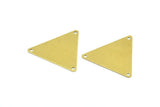Brass Triangle Charm, 20 Raw Brass Triangle Charms With 3 Holes (22x25mm) Brs 3029 A0086
