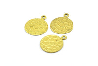 Brass Round Charm, 20 Raw Brass Round Charms, Pendant,findings (13mm) Brs 129 A0521