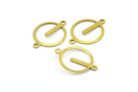 Brass Chandelier Charm, 50 Raw Brass Chandelier Round Findings (21x15mm)  Brs 3045 A0029