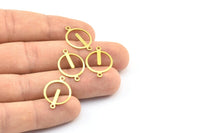 Brass Chandelier Charm, 50 Raw Brass Chandelier Round Findings (21x15mm)  Brs 3045 A0029