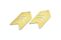 Arrow Chevron Pendant, 490 Raw Brass Arrow Stamping Pendant Tags With Chevron with 1 Hole (15x30x0.80mm) b0083