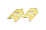Arrow Chevron Pendant, 490 Raw Brass Arrow Stamping Pendant Tags With Chevron with 1 Hole (15x30x0.80mm) b0083