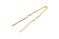 Brass Hair Pin, 30 Raw Brass Hair Pins, Findings (60mm) A0145