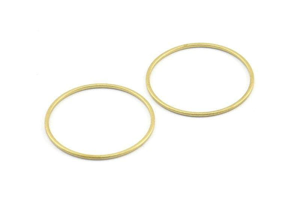25mm Circle Connector, 24 Raw Brass Circle Connectors (25x1mm) E346