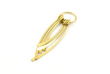 Brass Fringed Earring, 4 Raw Brass Fringed Trim Earring With 1 Loop, Pendants, Findings (55x12mm) E299