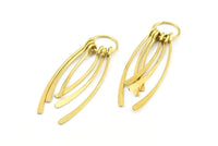 Brass Fringed Earring, 4 Raw Brass Fringed Trim Earring With 1 Loop, Pendants, Findings (55x12mm) E299