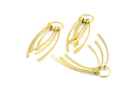 Brass Fringed Earring, 4 Raw Brass Fringed Trim Earring With 1 Loop, Pendants, Findings (55x12mm) E299