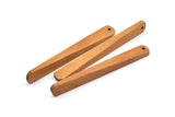 Japanese Style Wood Charms, 4 Japanese Style Wood Earring Findings with 1 Hole (66x8x6x3mm) X014