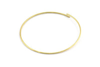 Wire Ear Hoops, 24 Raw Brass Wire Hoops, Earring Findings (50x1mm) BS 2078