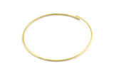 Wire Ear Hoops, 24 Raw Brass Wire Hoops, Earring Findings (50x1mm) BS 2078